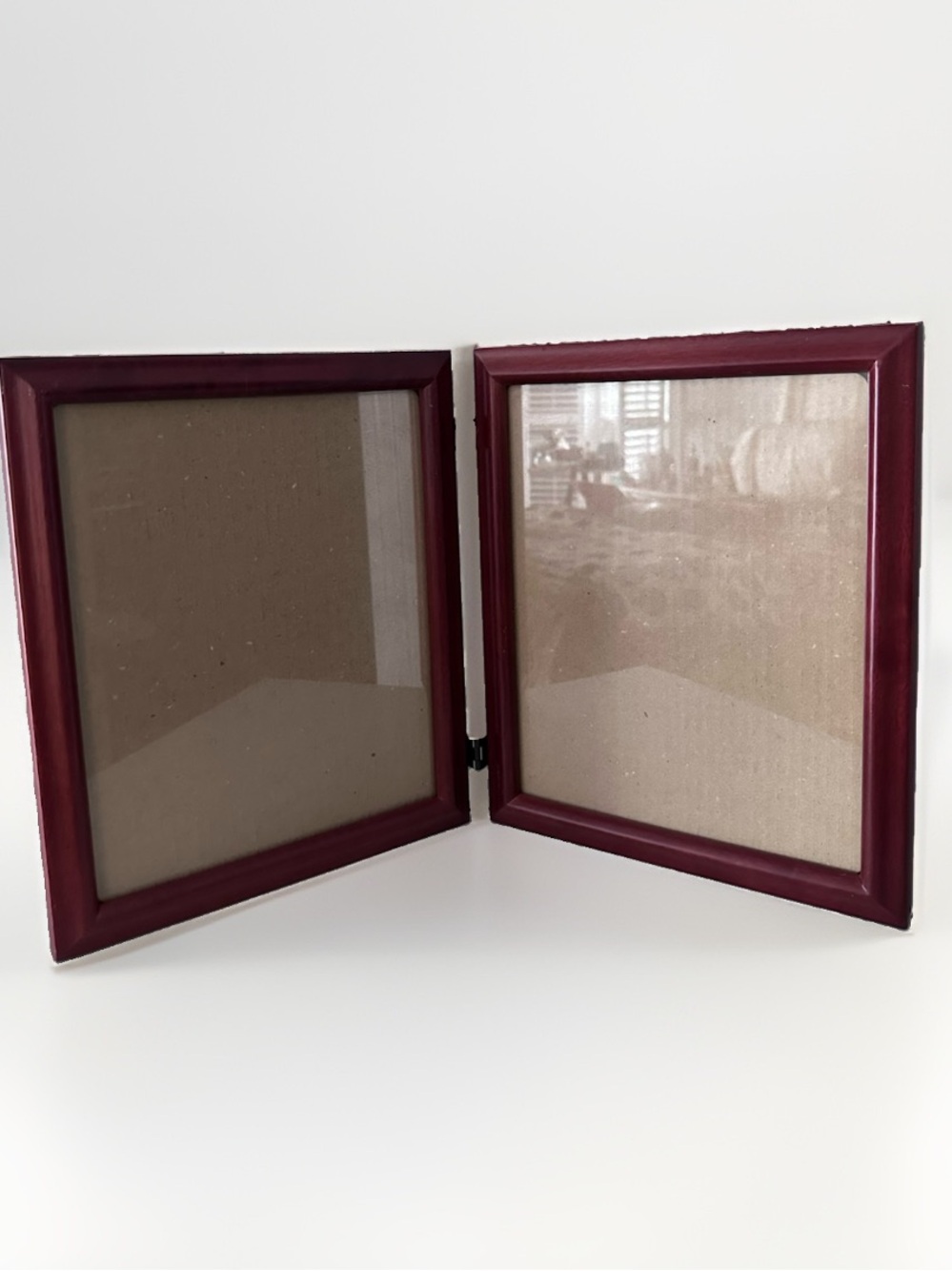 Vintage Cherry Wood Double Hinged Picture Photo Frame 8” X 10” THAILAND